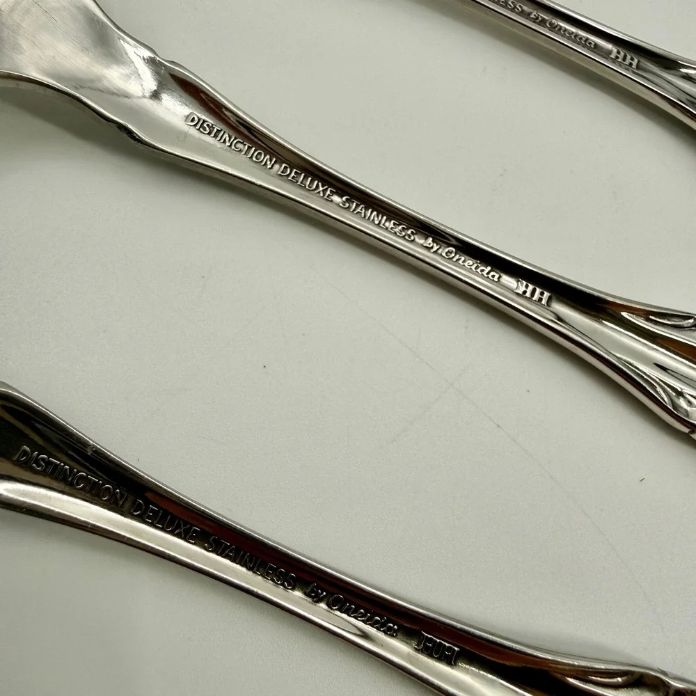 Oneida Distinction Deluxe Raphael Stainless Steel Set 5 Dinner Forks 7.25